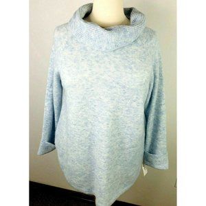 Style & Co Women's Plus Size Sweater Cowl-Neck Combo Blue Size 2X NWT
